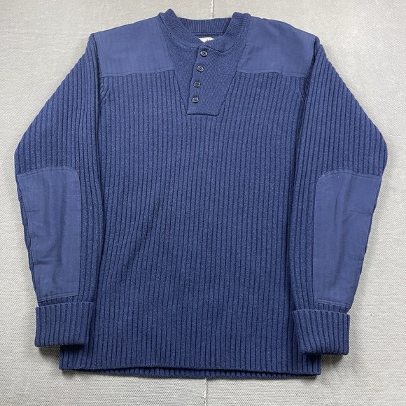 L.L. Bean Other - LL Bean Sweater Mens XL Tall Blue Pullover Wool Commando Henley Military Army